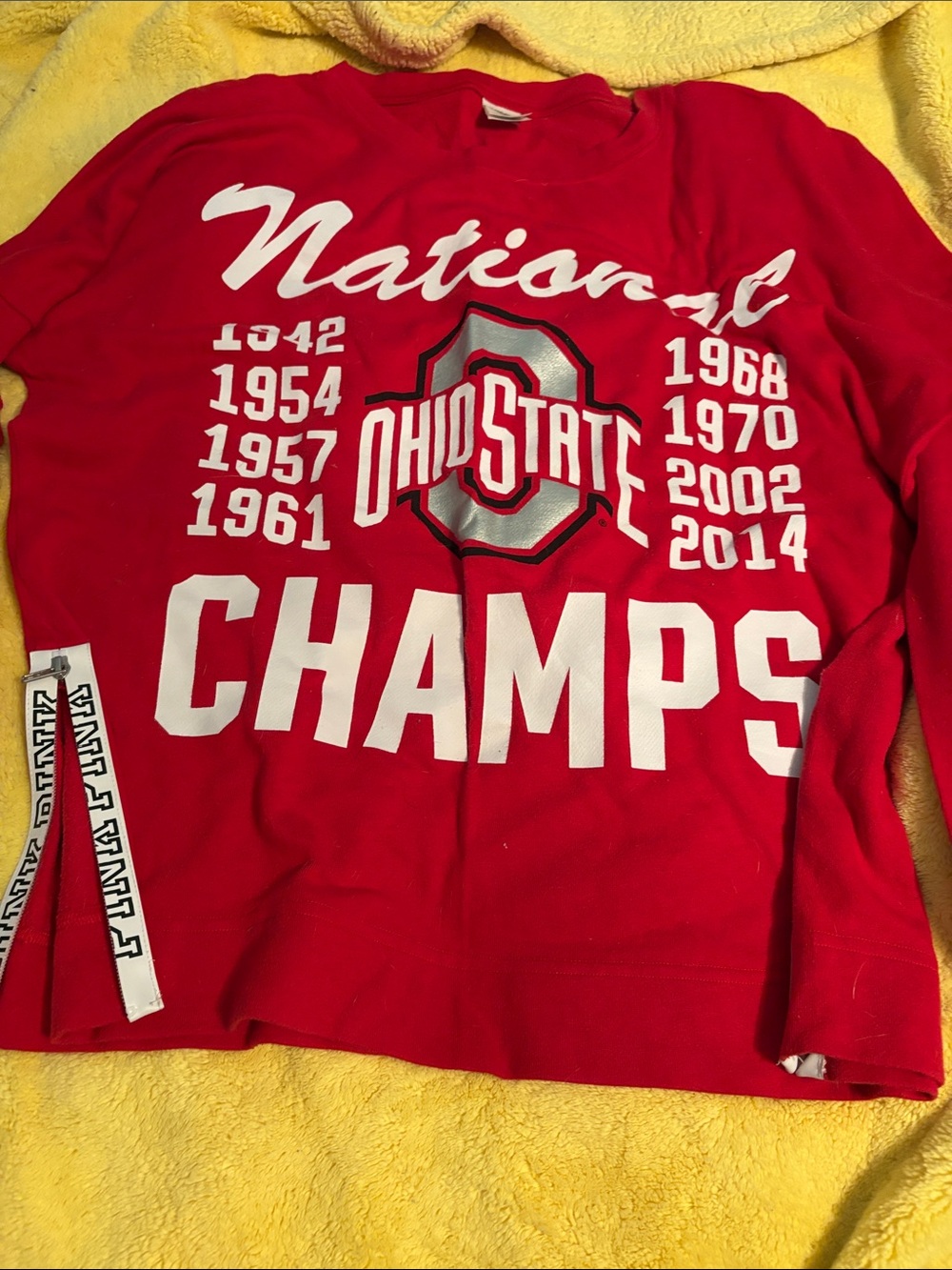 PINK Victoria's Secret Red Ohio State 'Champs' Graphic Sweatshirt